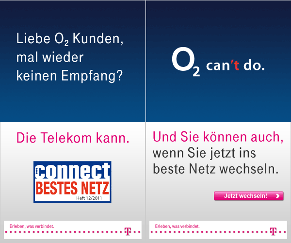 Telekom Anti-O2-Werbebanner 2011