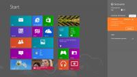 Windows 8 Startscreen mit Netzwerk-Einstellungen